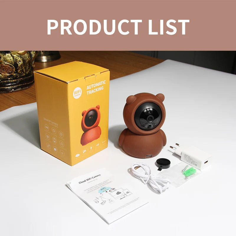 1080P HD Smart Bear Camera | 360° Panoramic WiFi Home Monitor