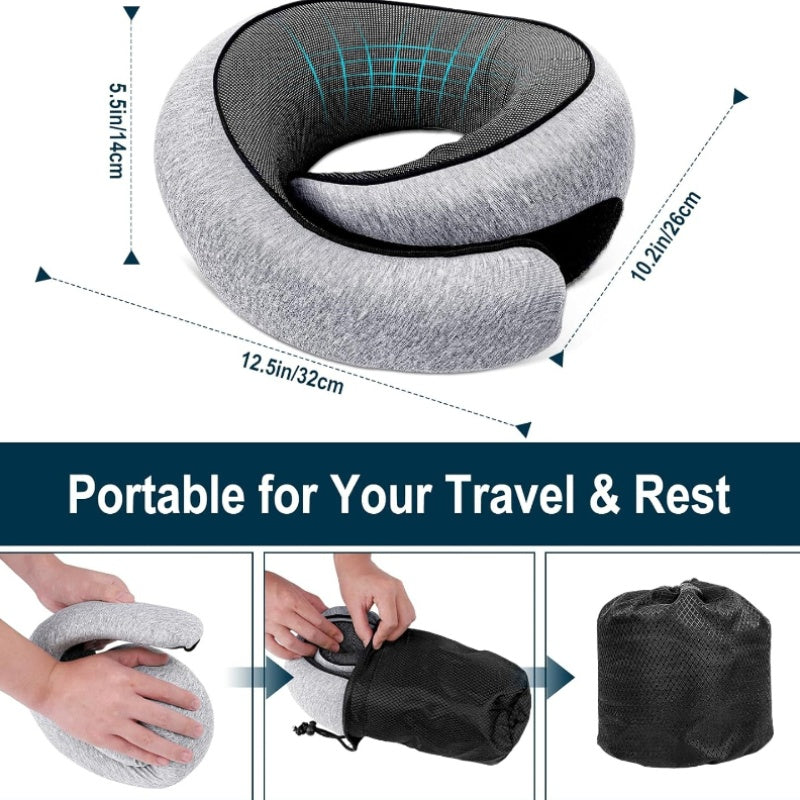 Memory Foam Snail Travel Pillow | Ergonomic Neck & Chin Support