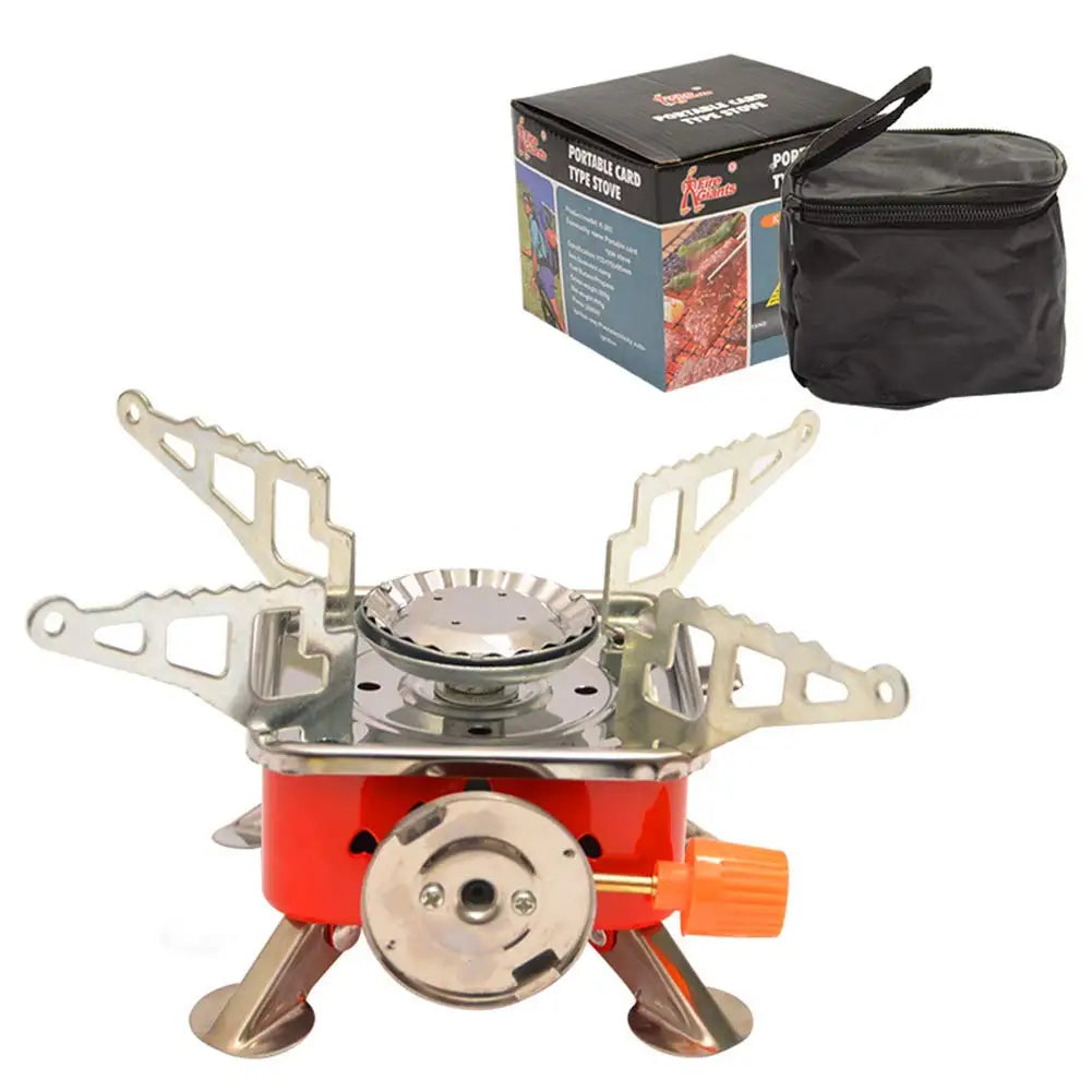 Foldable Camping Stove – Heavy Duty Stainless Steel Outdoor Gas Burner with Piezo Ignition