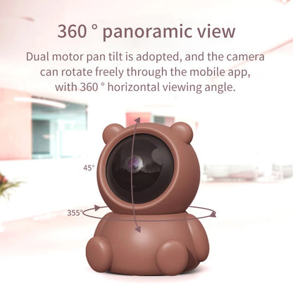 1080P HD Smart Bear Camera | 360° Panoramic WiFi Home Monitor