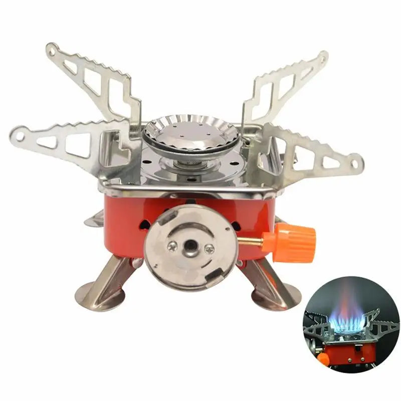 Foldable Camping Stove – Heavy Duty Stainless Steel Outdoor Gas Burner with Piezo Ignition