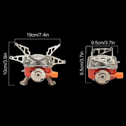 Foldable Camping Stove – Heavy Duty Stainless Steel Outdoor Gas Burner with Piezo Ignition