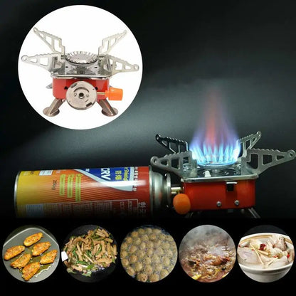 Foldable Camping Stove – Heavy Duty Stainless Steel Outdoor Gas Burner with Piezo Ignition