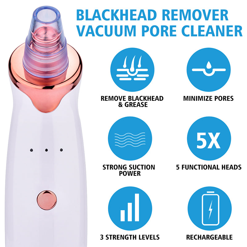 Professional Pore Vacuum & Blackhead Remover | 5-in-1 Facial Treatment