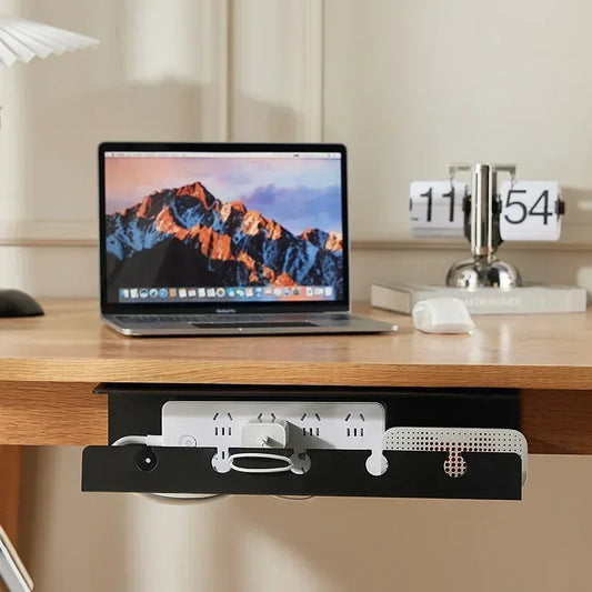 Heavy-Duty Under Desk Cable Management Tray | No-Drill Clamp Organizer