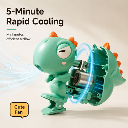Mini Food Cooling Fan – Elephant Edition | Clip-On USB-C Rechargeable