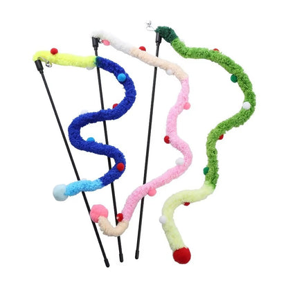 🐾 Premium Caterpillar Interactive Feather Wand – Safe & Durable Cat Teaser