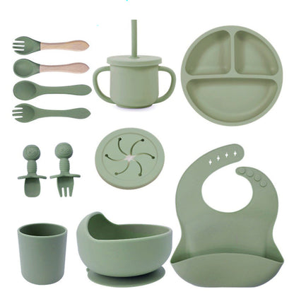 Personalized 8-Piece Silicone Baby Feeding Set | Custom Name & Logo