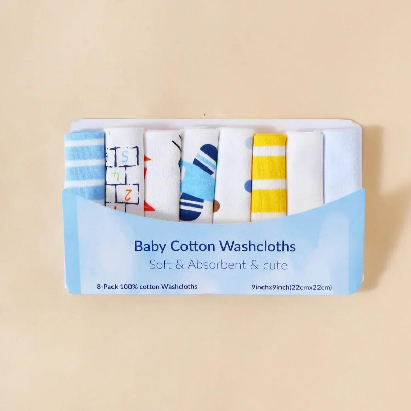 Ultra-Soft Cotton Baby Towel Set (5/8pcs) - Adorable Animal Prints