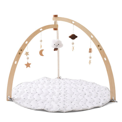 NovaGrowth™ Montessori Baby Activity Gym | Eco-Wooden Sensory Play Center