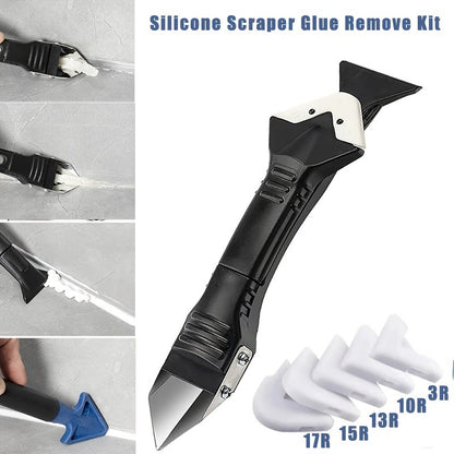 5-in-1 Caulk Finishing Tool Kit | Silicone Sealant Remover & Smoother | 5 Radius Pads