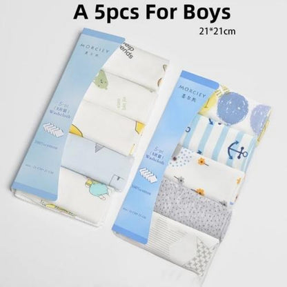 Ultra-Soft Cotton Baby Towel Set (5/8pcs) - Adorable Animal Prints