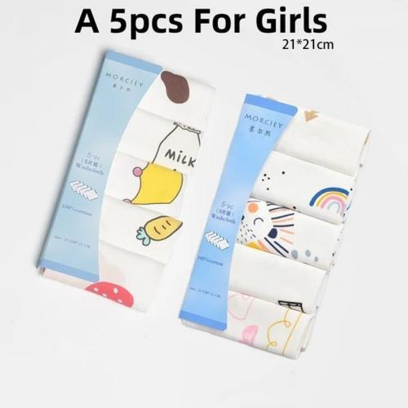 Ultra-Soft Cotton Baby Towel Set (5/8pcs) - Adorable Animal Prints