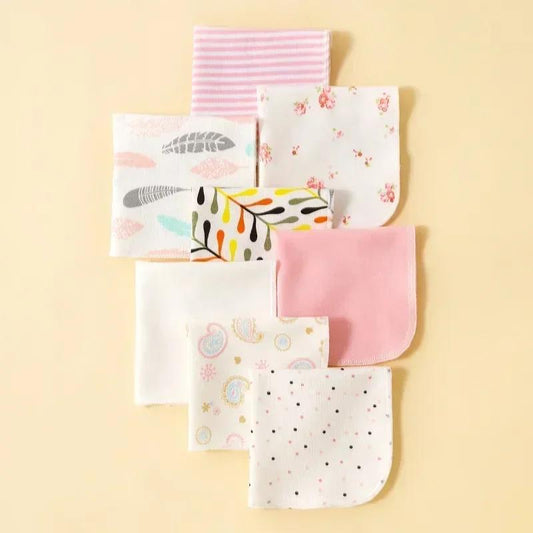 Ultra-Soft Cotton Baby Towel Set (5/8pcs) - Adorable Animal Prints