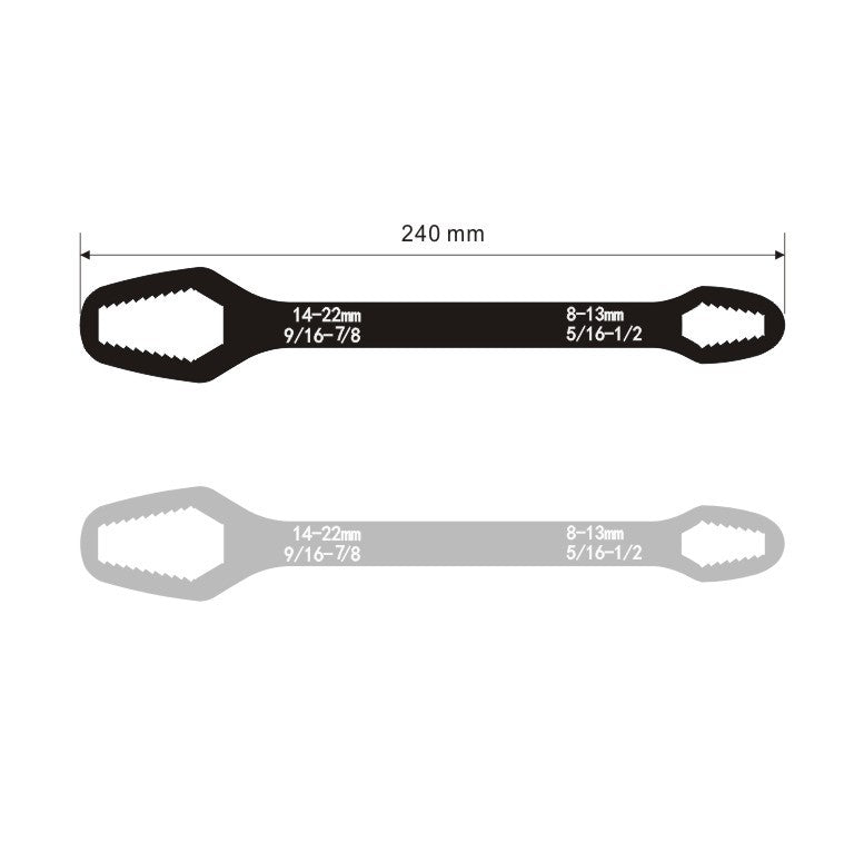 Universal Adjustable Wrench – Multifunctional Torx Spanner | 45# Steel, 3–17mm (240mm)