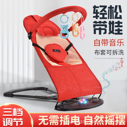 LullabyRest™ Ergonomic Baby Rocking Chair – Soothing Newborn Recliner & Swing up to 18kg