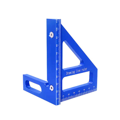 Precision Aluminum Alloy Miter Triangle Ruler – Professional Woodworking Square Protractor (Metric & Imperial)