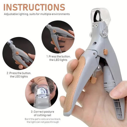 Precision LED Pet Nail Clippers – Professional Grade Stainless Steel 💎