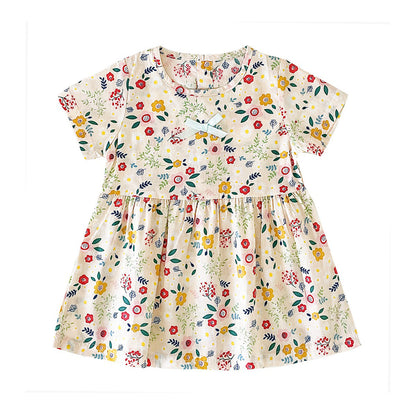 BloomBaby™ Puff Sleeve Baby Dress | Soft Cotton Floral Boutique Style