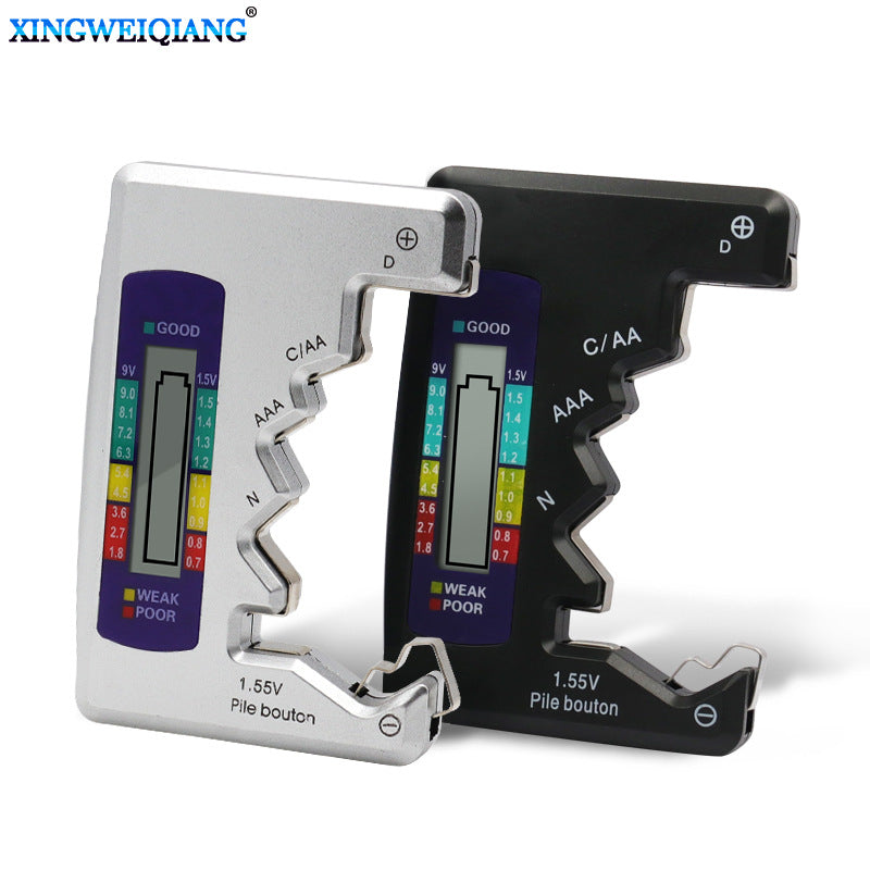Universal Digital Battery Tester – LCD Display for AA, AAA, 9V, C, D & Button Cell Batteries
