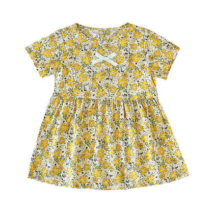 BloomBaby™ Puff Sleeve Baby Dress | Soft Cotton Floral Boutique Style