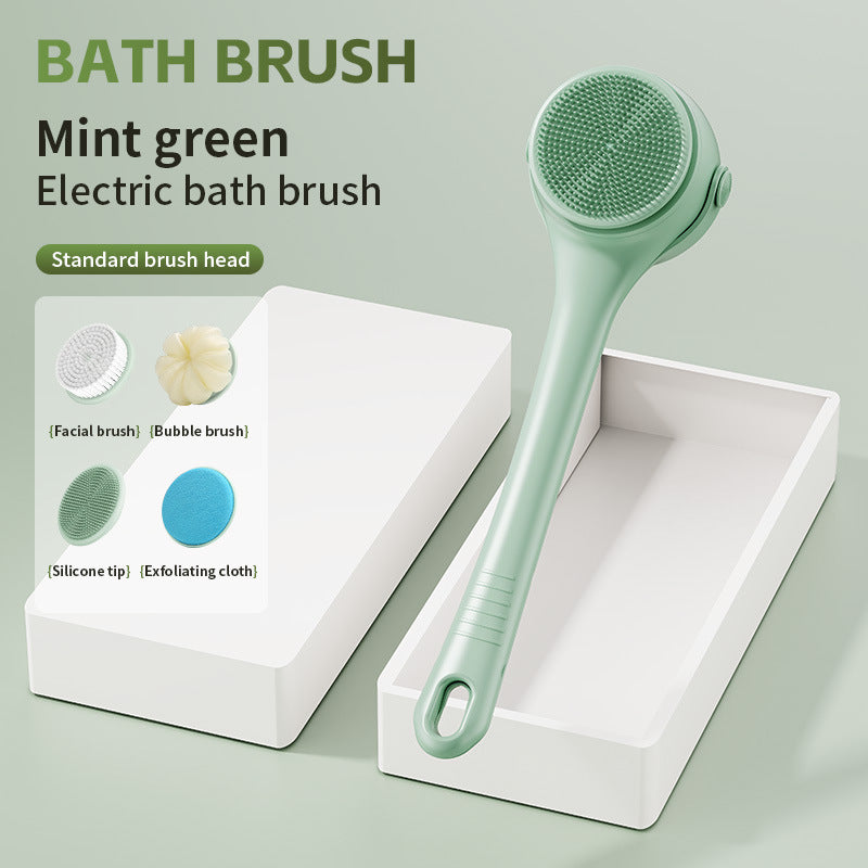 Long Handle Electric Back Scrubber | 4-in-1 Rotating Bath Brush