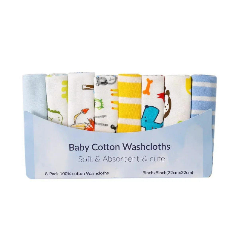 Ultra-Soft Cotton Baby Towel Set (5/8pcs) - Adorable Animal Prints