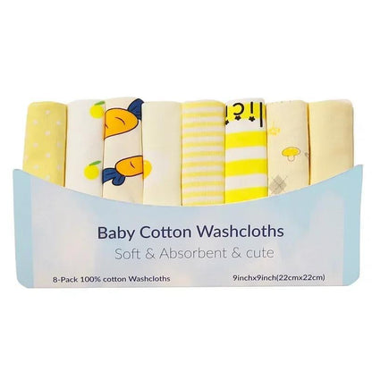 Ultra-Soft Cotton Baby Towel Set (5/8pcs) - Adorable Animal Prints
