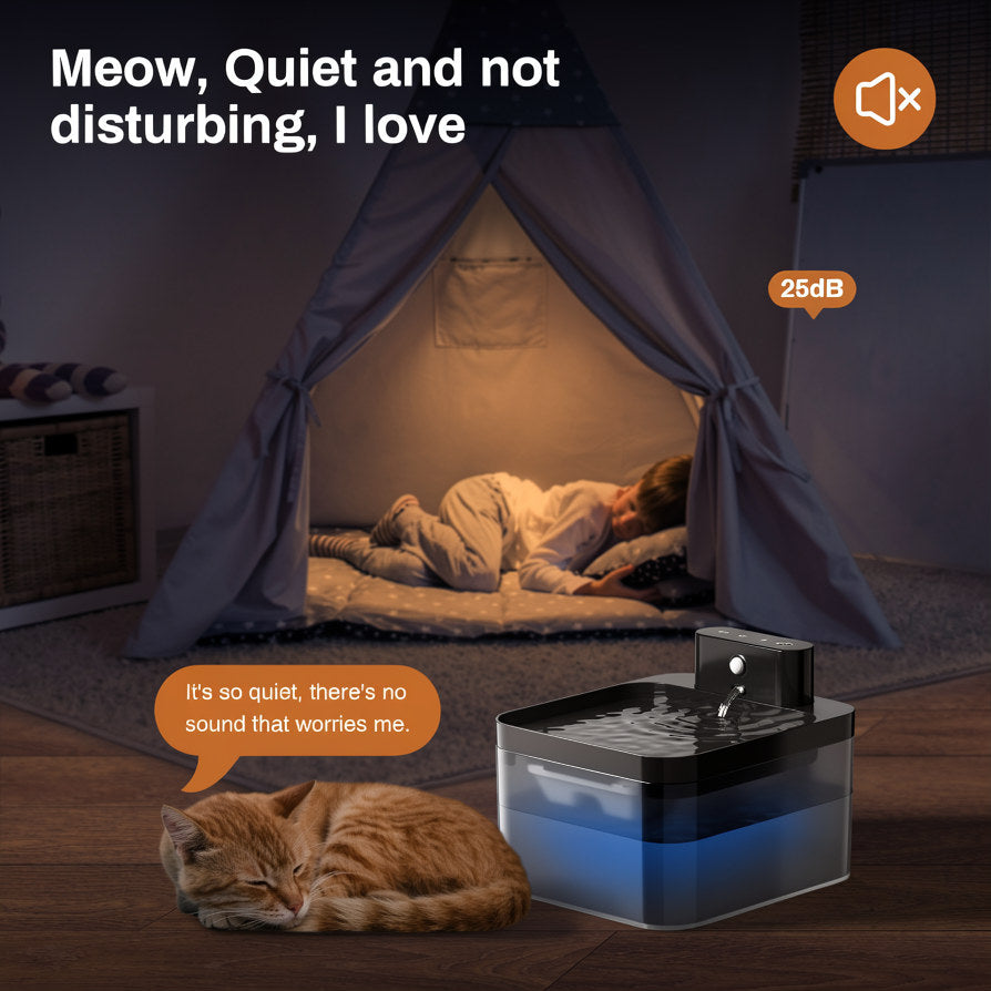 🐾 Automatic Cat & Dog Water Fountain (2.2L) | Silent & Battery Powered! 💧