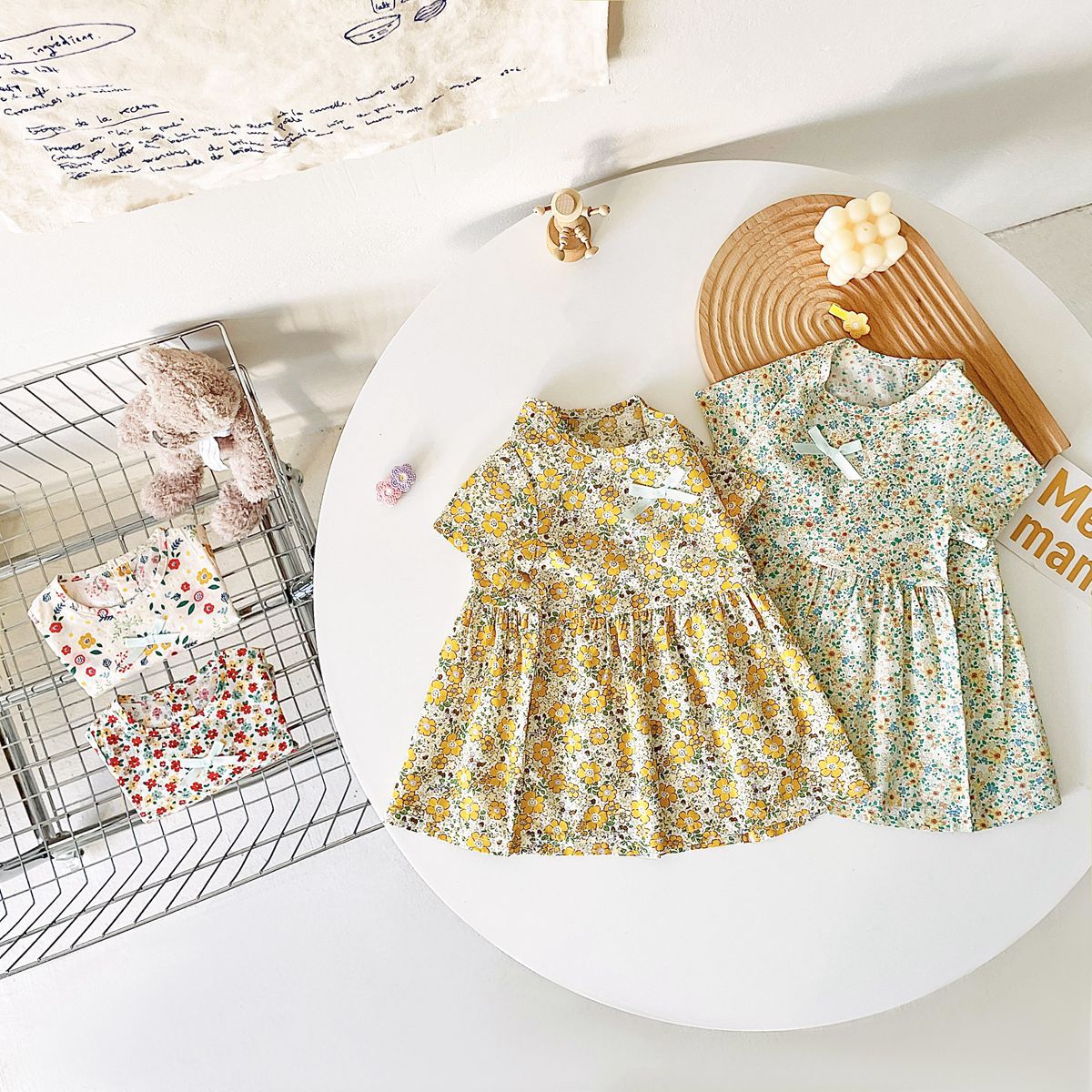 BloomBaby™ Puff Sleeve Baby Dress | Soft Cotton Floral Boutique Style
