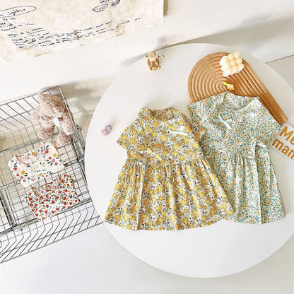 BloomBaby™ Puff Sleeve Baby Dress | Soft Cotton Floral Boutique Style