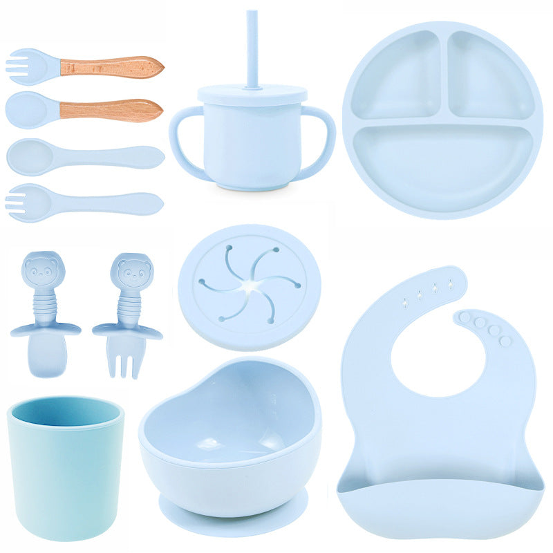 Personalized 8-Piece Silicone Baby Feeding Set | Custom Name & Logo