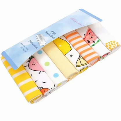 Ultra-Soft Cotton Baby Towel Set (5/8pcs) - Adorable Animal Prints