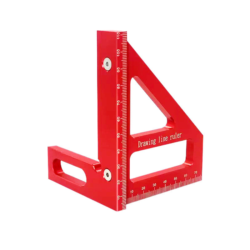 Precision Aluminum Alloy Miter Triangle Ruler – Professional Woodworking Square Protractor (Metric & Imperial)