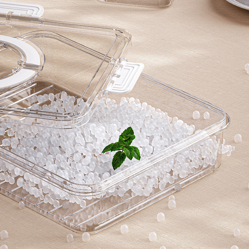 Clear Divided Serving Tray | Multi-Compartment Fridge Organizer with Lid