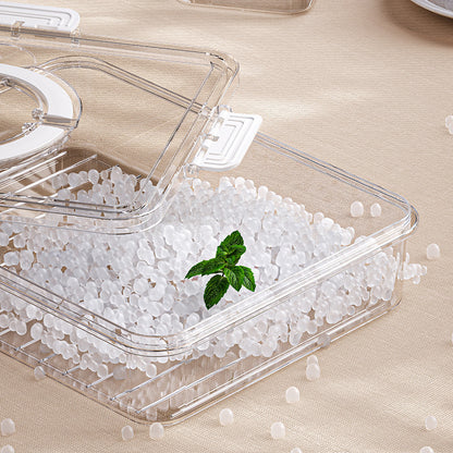 Clear Divided Serving Tray | Multi-Compartment Fridge Organizer with Lid