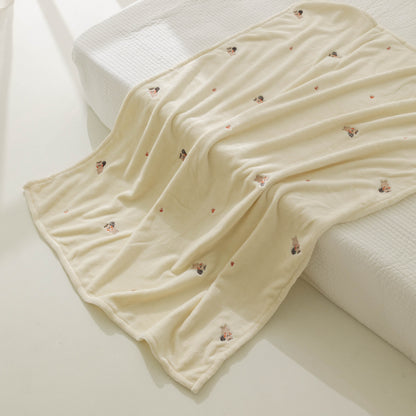 ✨ Ultra-Soft Bear Print Baby Blanket - Premium Cotton Coral Fleece