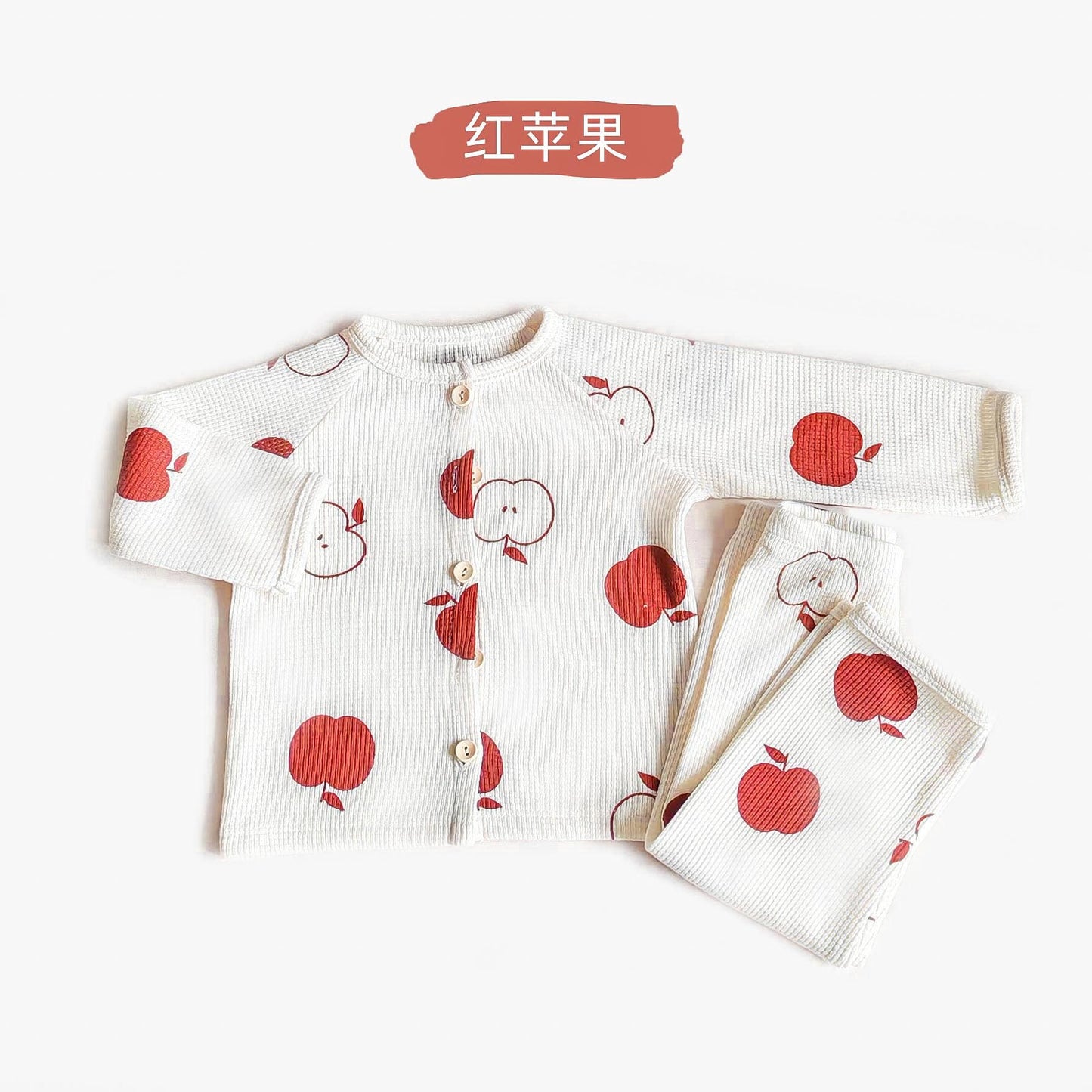 Baby Waffle Knit Lounge Set – Breathable 2-Piece Pajamas for Boys & Girls