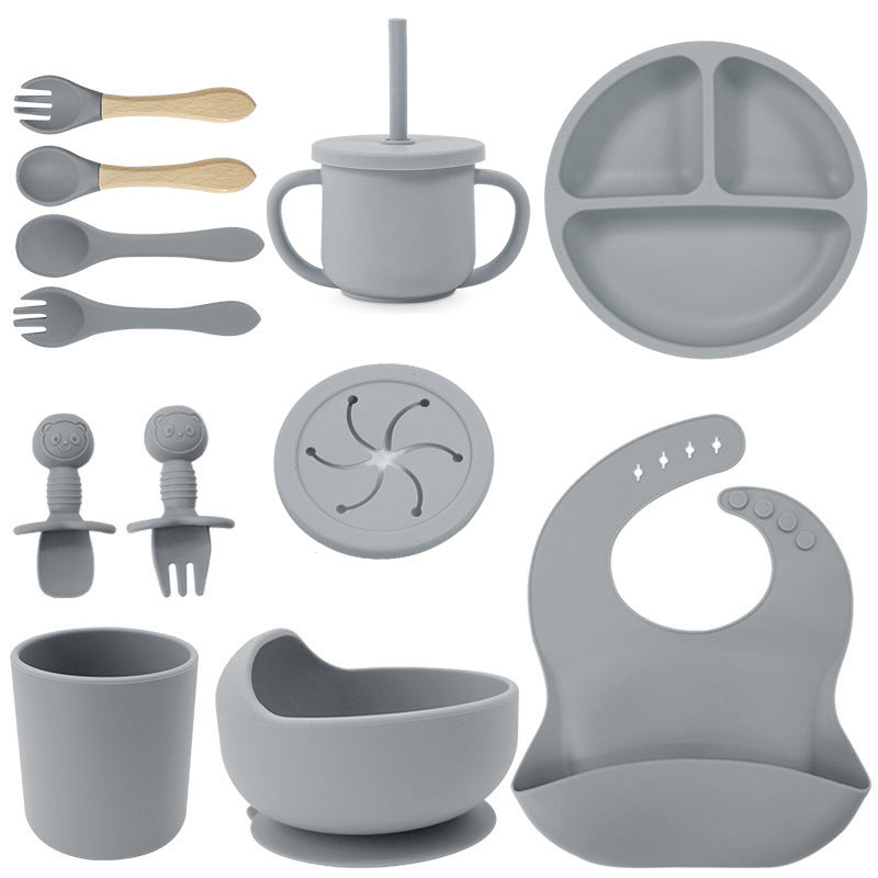 Personalized 8-Piece Silicone Baby Feeding Set | Custom Name & Logo
