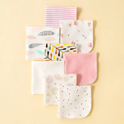 Ultra-Soft Cotton Baby Towel Set (5/8pcs) - Adorable Animal Prints