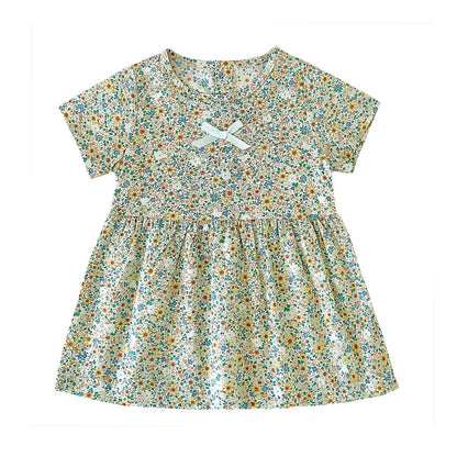 BloomBaby™ Puff Sleeve Baby Dress | Soft Cotton Floral Boutique Style