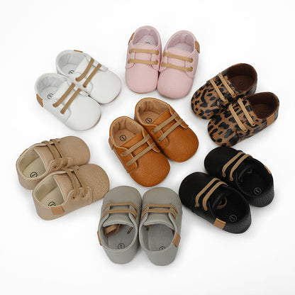 Meckior Baby Shoes - Anti-Slip Rubber Sole & Soft Leather (Safe First Walkers)