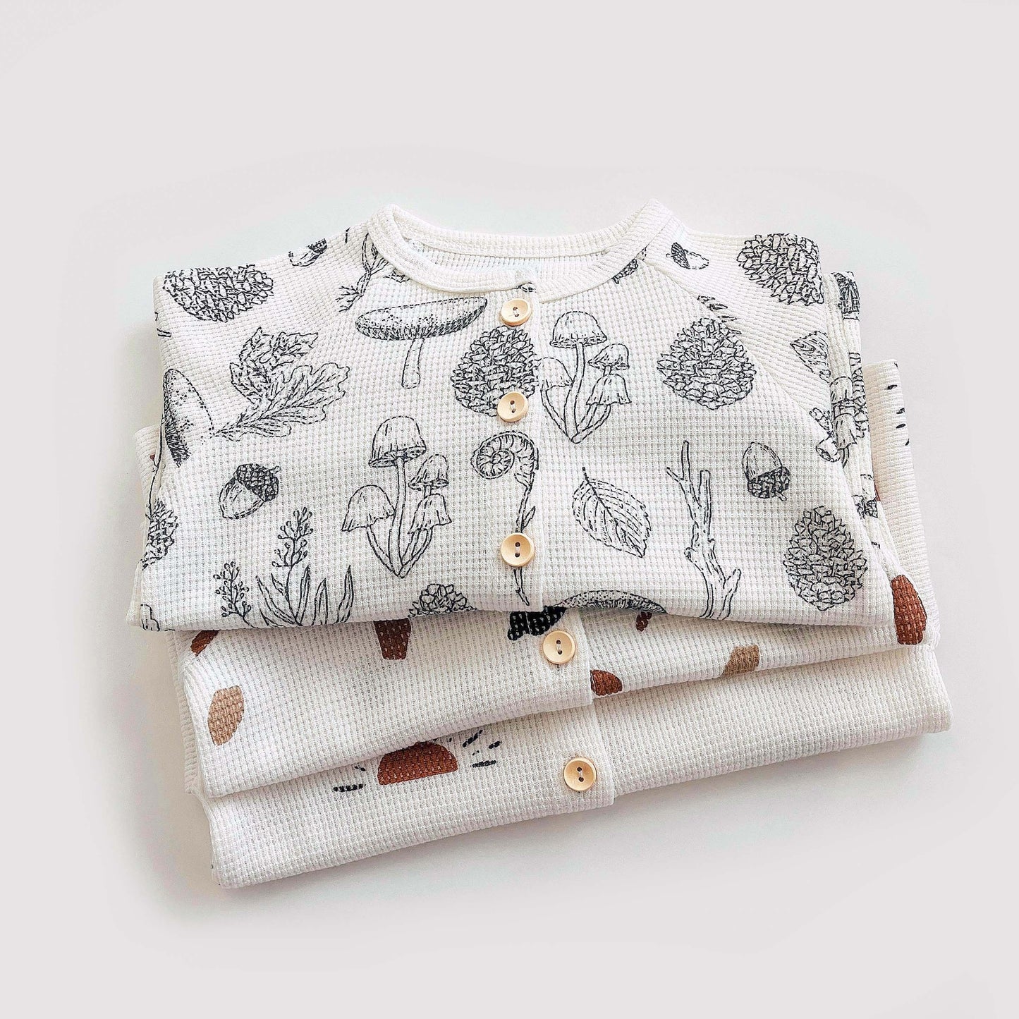 Baby Waffle Knit Lounge Set – Breathable 2-Piece Pajamas for Boys & Girls