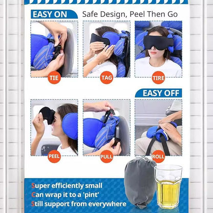 Deep Sleep Sanctuary | Premium Blackout Mask & Neck Pillow Set