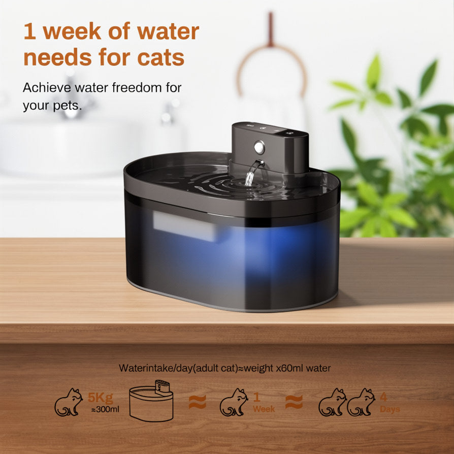 🐾 Automatic Cat & Dog Water Fountain (2.2L) | Silent & Battery Powered! 💧