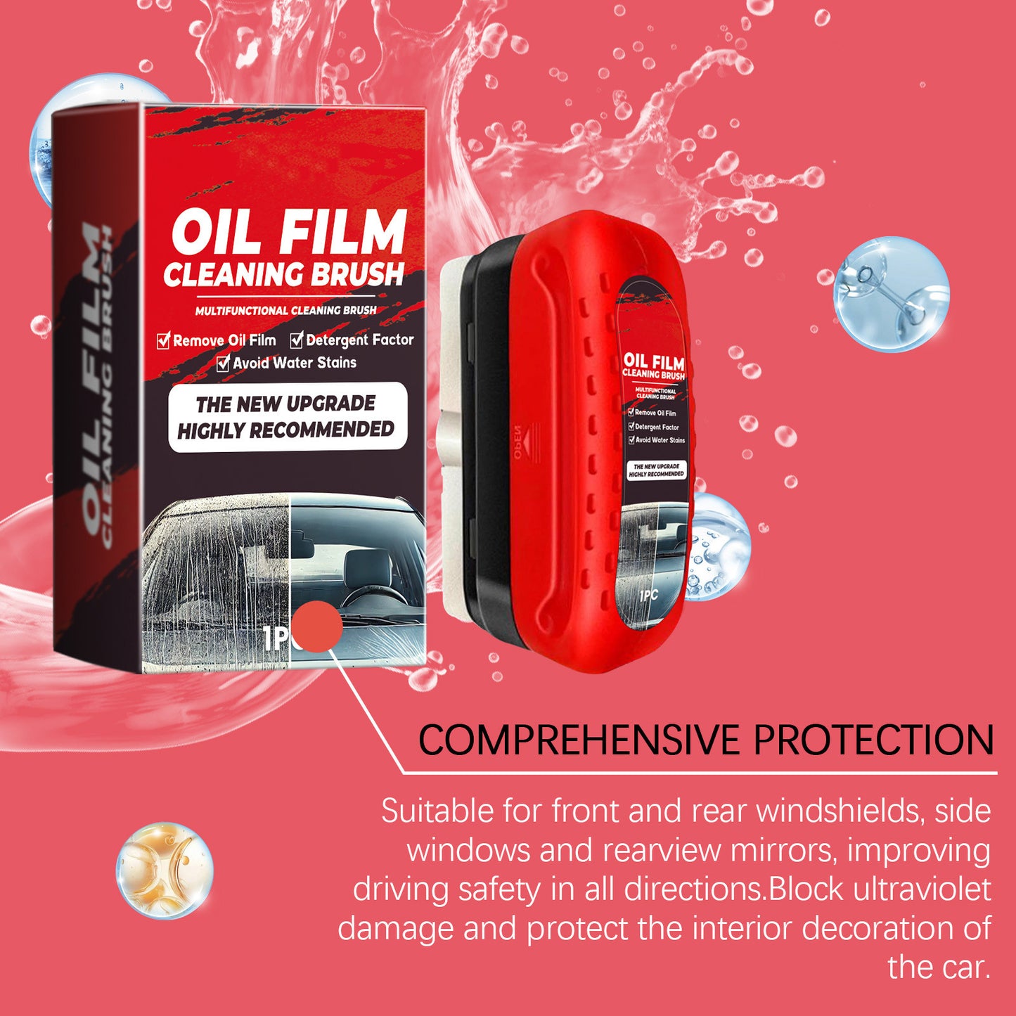 2-in-1 Car Glass Cleaner & Oil Film Remover Brush