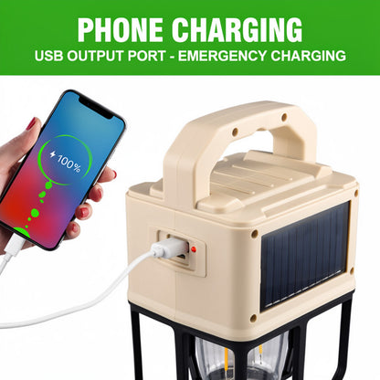 All-Terrain Searchlight | Solar & USB Rechargeable, IP44 Waterproof