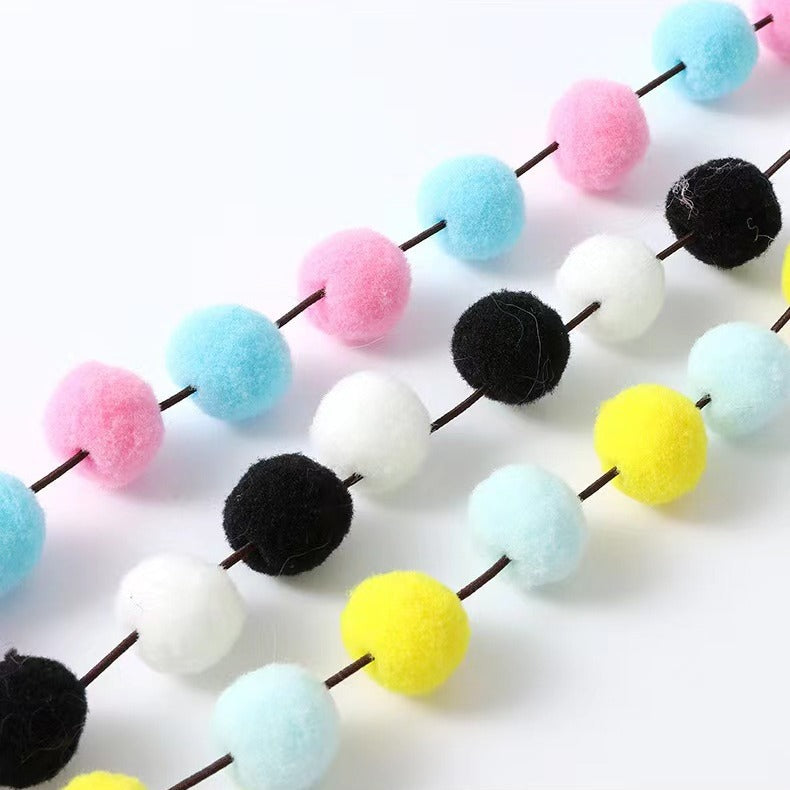 🐾 Premium Pom-Pom Feather Teaser Wand – Colorful Cat Toy