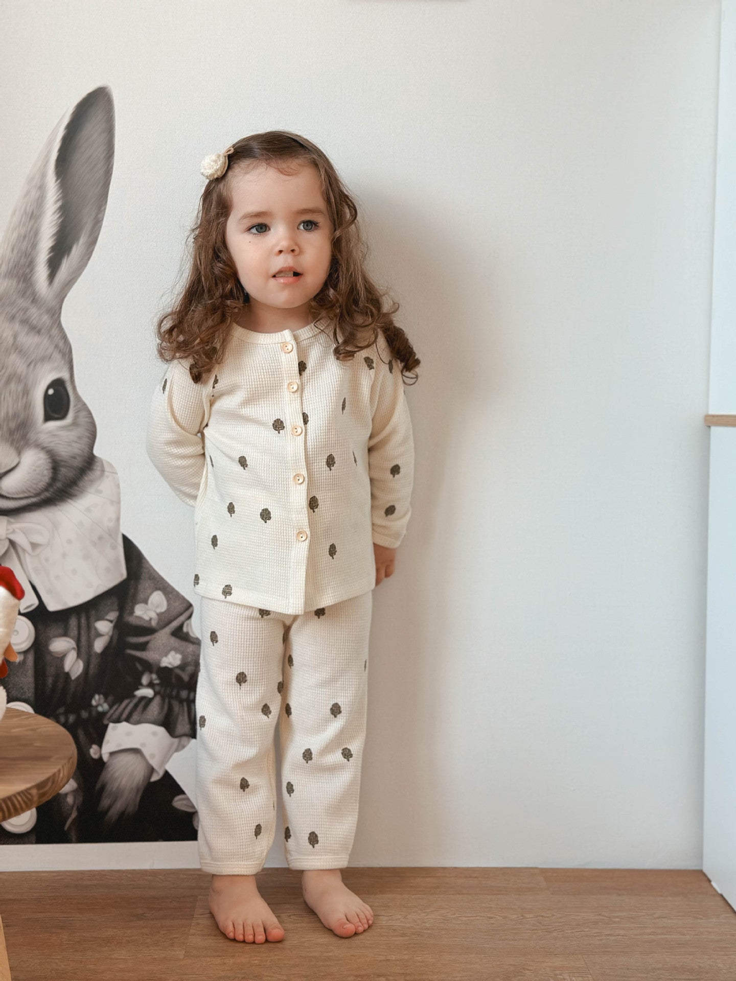 Baby Waffle Knit Lounge Set – Breathable 2-Piece Pajamas for Boys & Girls