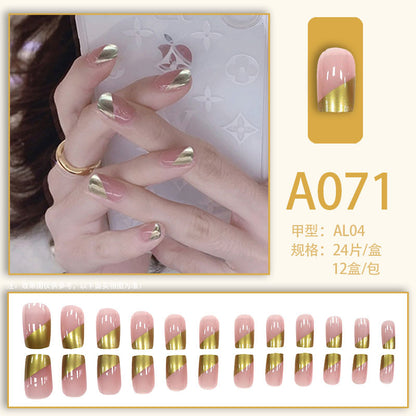 LuxeArt™ Press-On Nail Kit – Colorful Almond & Ballerina Shape False Nails for Women